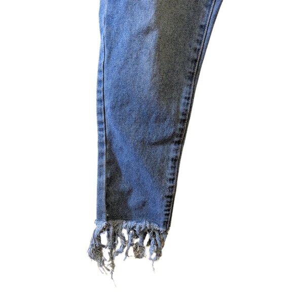 Distressed Boot Cut Denim Jeans Cotton Blend High Waisted Medium Wash Size 26 - Picture 3 of 7